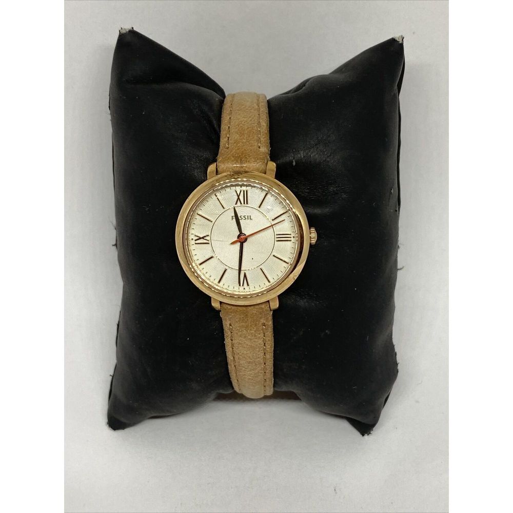 Fossil Jacqueline ES3802 Womens Brown Leather Analog Rose Gold Wrist Watch JK868